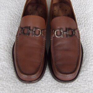 Men's SALVATORE FERRAGAMO "Giordano" Cognac Leather Loafers Size 8.5 D